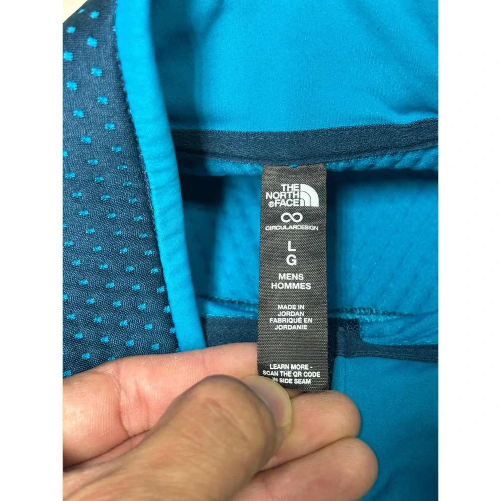 The North Face DotKnit 1/4 Zip Pullover Mens Large Blue NF0A88U6 Circular Design